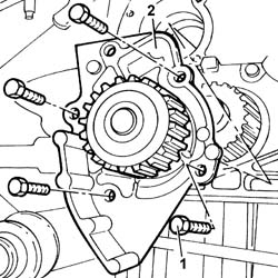 WATER PUMP - R + R WITH DRIVE BELT REMOVED