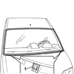 WINDSCREEN GLASS R R INCLUDING CLEANING OF HOUSING