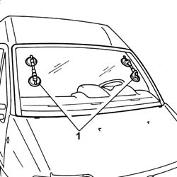 WINDSCREEN GLASS R R INCLUDING CLEANING OF HOUSING