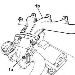 VARIABLE GEOMETRY TURBOCHARGER EXHAUST MANIFOLD SLEEVE LEADING TO EXHAUST PIPE DISMANTLE AT BENCH