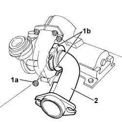 VARIABLE GEOMETRY TURBOCHARGER EXHAUST MANIFOLD SLEEVE LEADING TO EXHAUST PIPE DISMANTLE AT BENCH