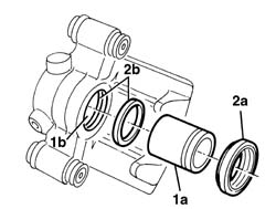 REAR BRAKE CALIPER, REMOVED - OVERHAUL