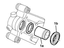 REAR BRAKE CALIPER, REMOVED - OVERHAUL