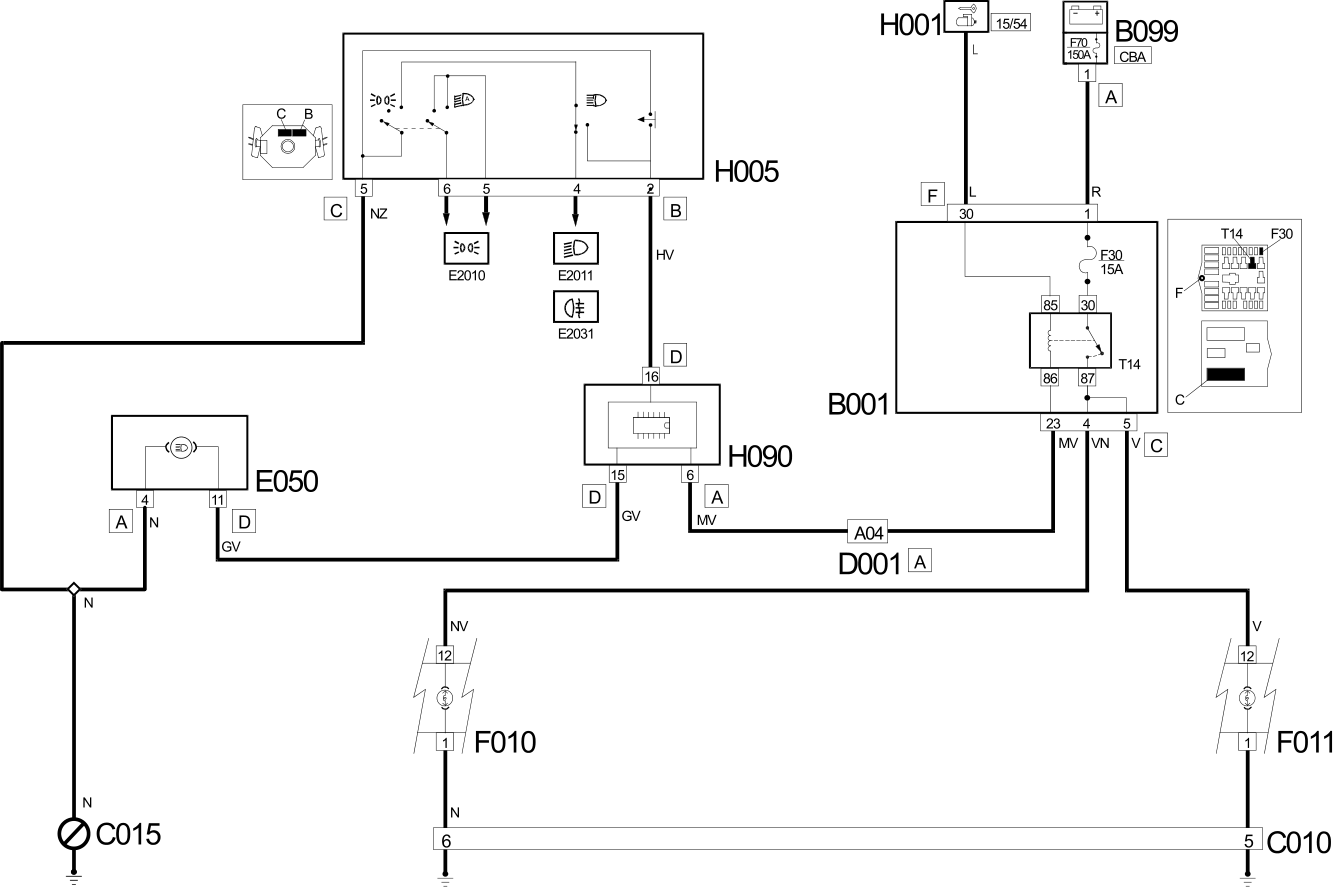 MAIN BEAMS WIRING DIAGRAM