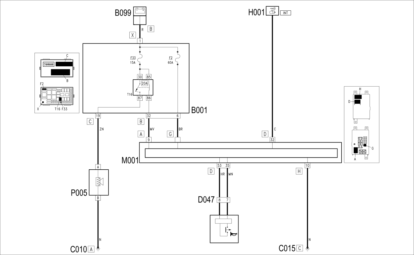 HORNS - WIRING DIAGRAM