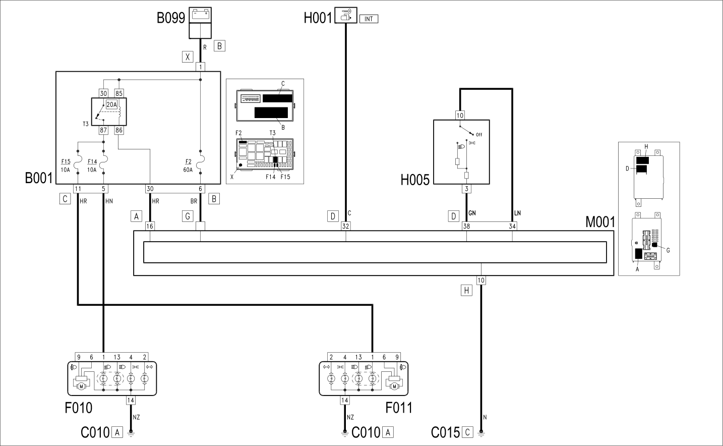 DIPPED HEADLIGHTS - WIRING DIAGRAM