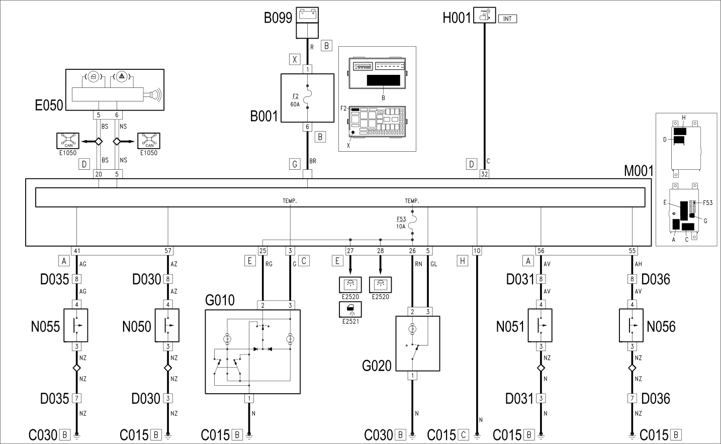 COURTESY LIGHTS - WIRING DIAGRAM
