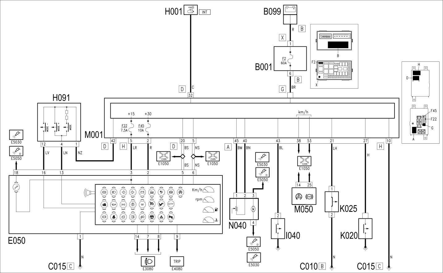 INSTRUMENT PANEL - WIRING DIAGRAM