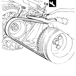ALTERNATOR DRIVE BELT - ADJUST TENSION