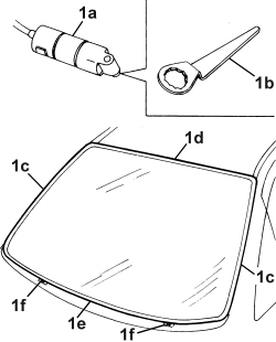 WINDSCREEN GLASS - R.R INCLUDING CLEANING HOUSING