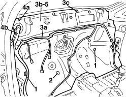 SOUNDPROOFING PANEL ON PASSENGER COMPARTMENT FRONT BULKHEAD - R.R WITH HEATER OR AIR CONDITIONING UNIT REMOVED