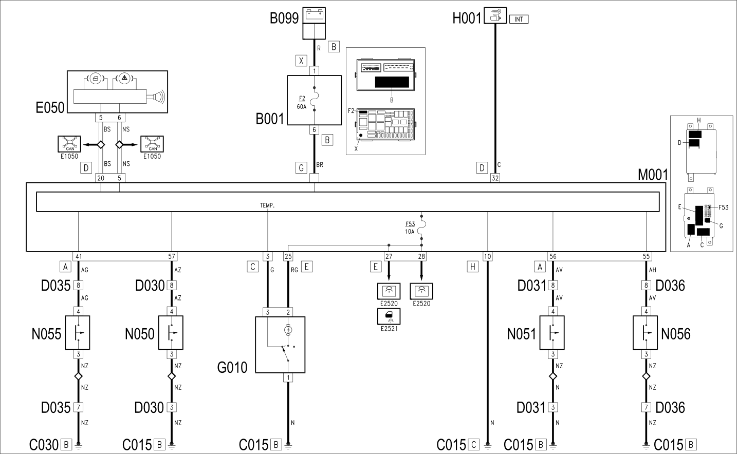 COURTESY LIGHTS - WIRING DIAGRAM