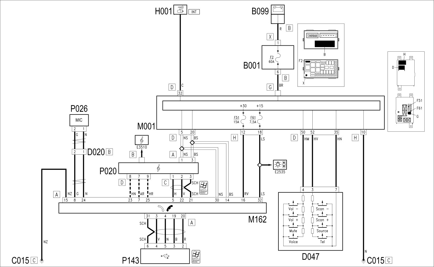INTEGRATED RADIOPHONE - WIRING DIAGRAM
