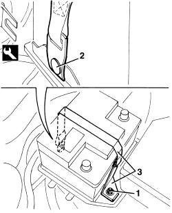 Battery fastening belt/retainers - replace