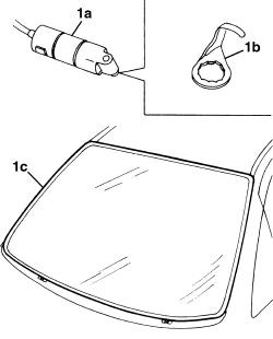 Windscreen glass r r including cleaning of housing