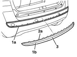 Protective moulding on rear bumper - r r