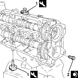 Camshaft in cylinder head - r r with head removed