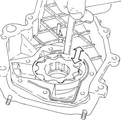 Engine oil pump, removed - check at bench