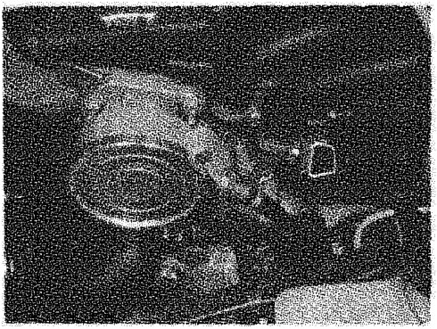 Close-up view of the engine type and number stamping on the engine block
