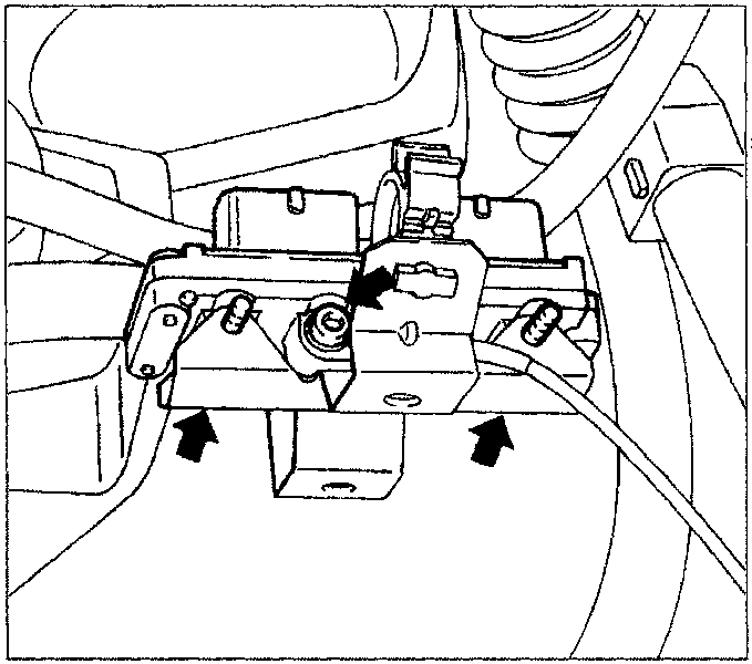 Illustrates removal of seat belt retractor mechanism