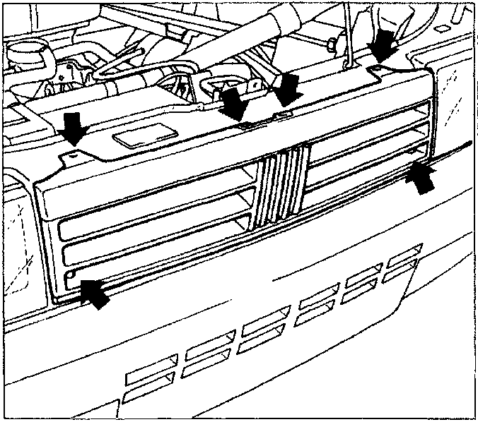 Diagram showing the cowling area with arrows indicating bolt and button locations for removal