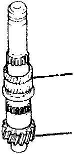 Lower section of lay shaft showing bush and pinion