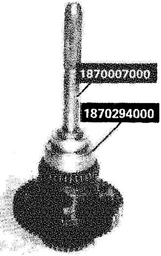 Photograph showing a close-up of a bearing being fitted onto a shaft. Two part numbers are labeled: 1870007000 and 1870294000.