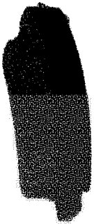Side view of a worn brake pad