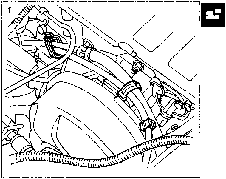 Diagram showing brake servo and pipes near the firewall