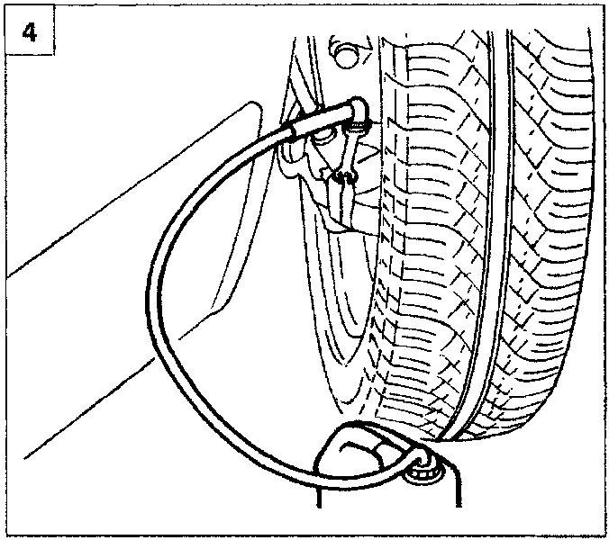 Tire inflation process using air hose connected to valve stem