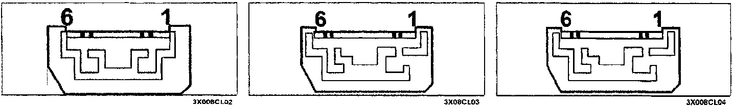 Connector pin alignment diagram for electrical harness