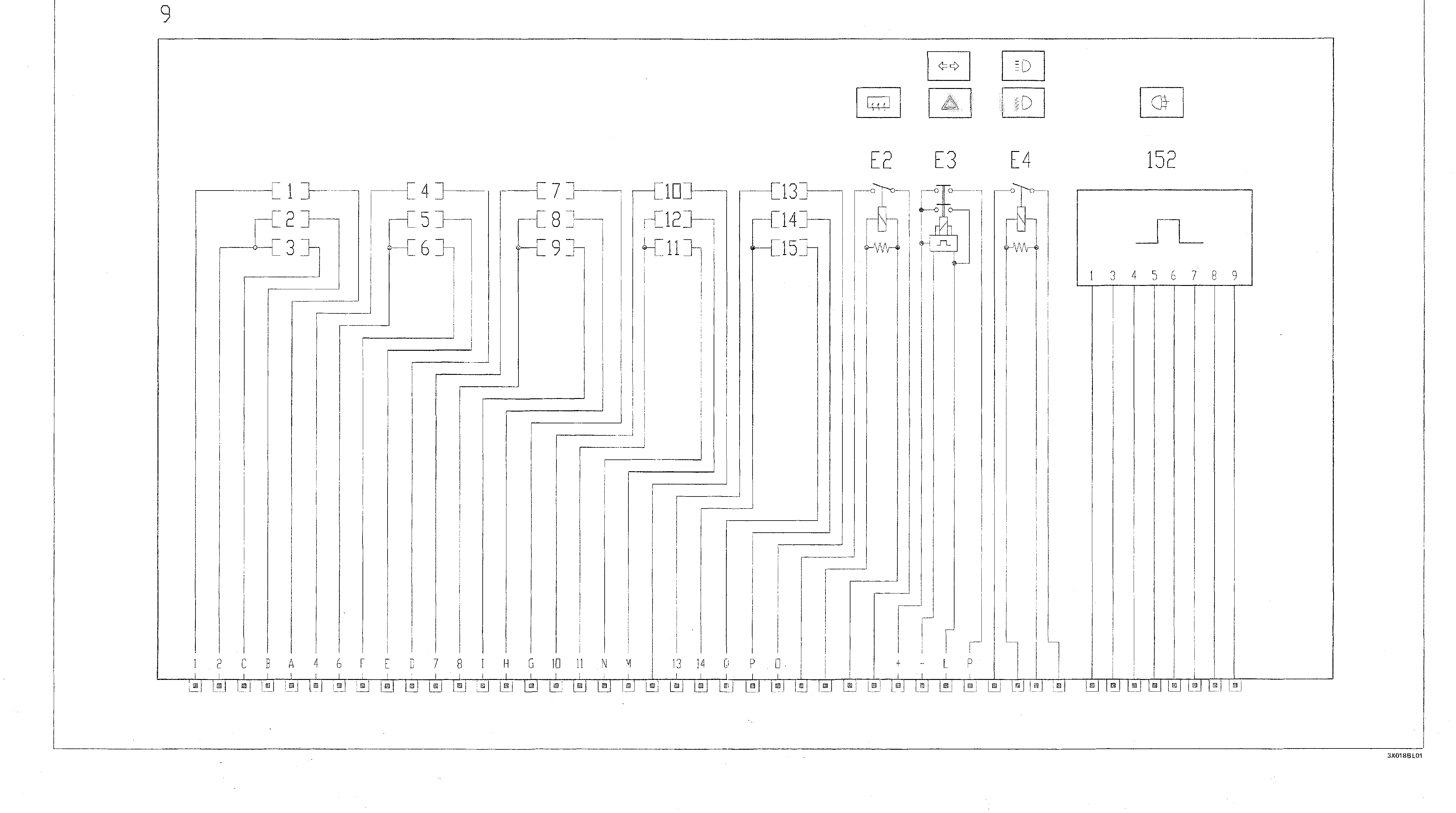 Fiat Panda wiring diagram: Junction unit