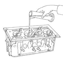 Single cylinder head, removed - overhaul