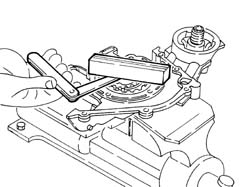 Engine oil pump, removed - check at bench