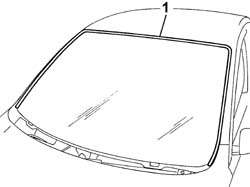 Windscreen glass r r including cleaning of housing