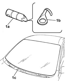 Windscreen glass r r including cleaning of housing