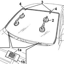 Windscreen glass r r including cleaning of housing