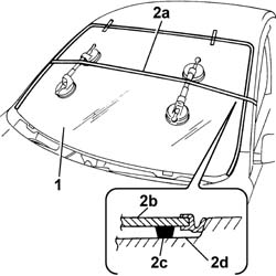 Windscreen glass r r including cleaning of housing