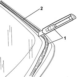 Windscreen glass clean edges and sand small abrasions