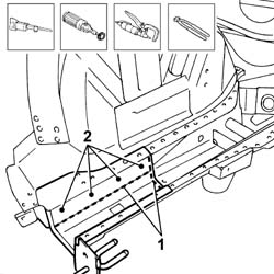 Boot floor pan rail partial