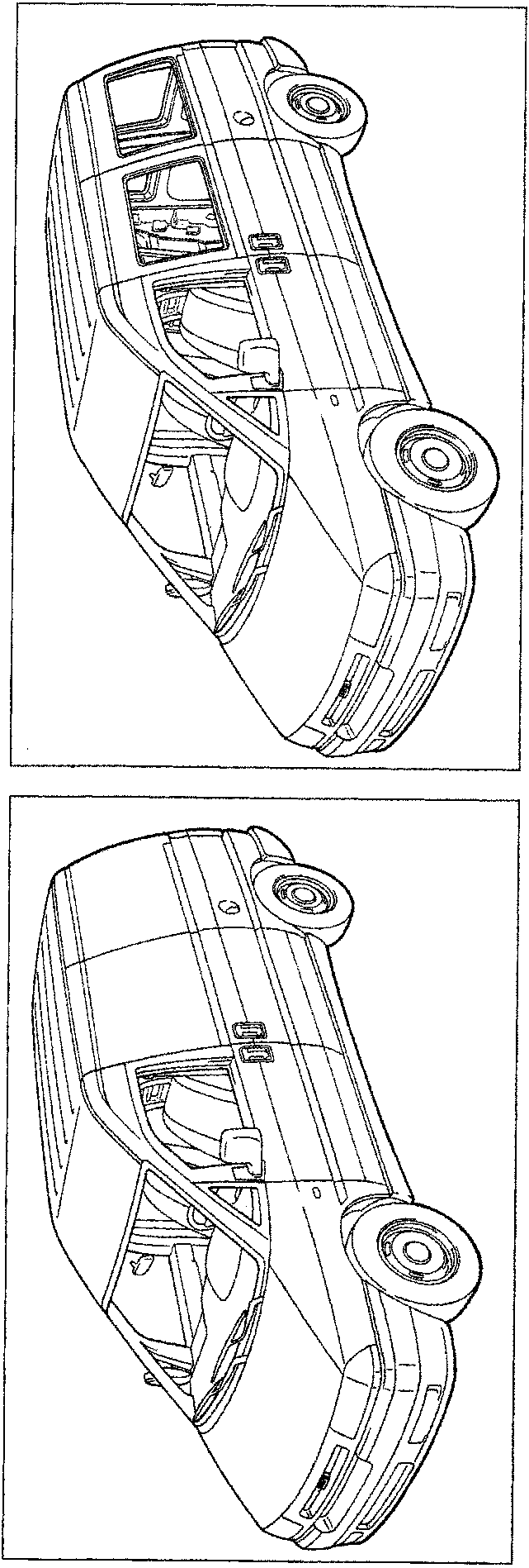 Line drawing of the glazed van version from a top-front three-quarter angle