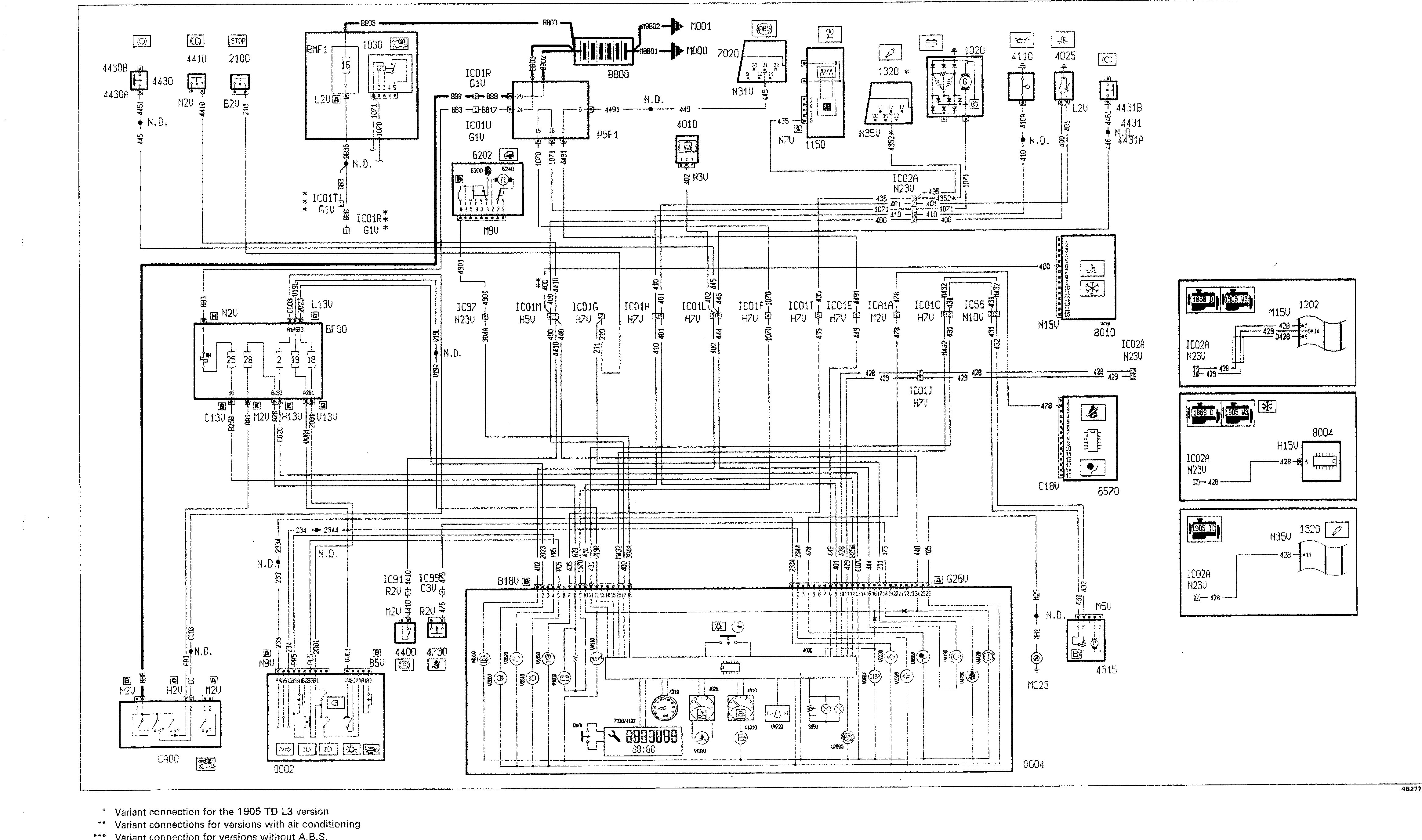 Fiat Scudo wiring diagram: 55 ELECTRICAL EQUIPMENT – Wiring diagrams (99 range)