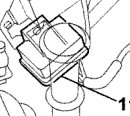 Diagram showing the 1150 heater plugs control unit located in the engine compartment.