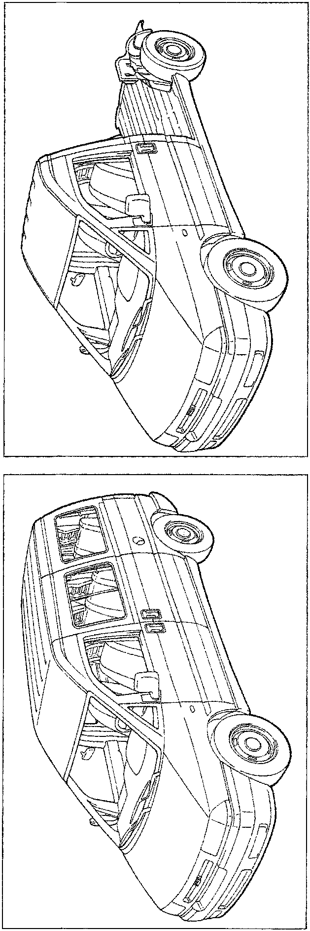 Line drawing of the Cruiser version with floor, showing the vehicle chassis and interior structure from a top-down perspective.