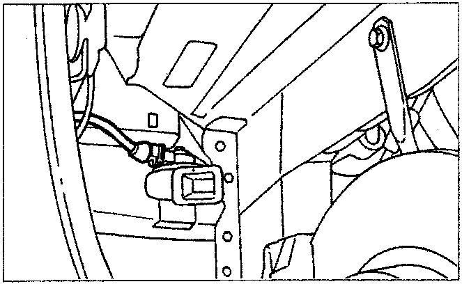 Diagram showing the connector for the horn located near the steering column