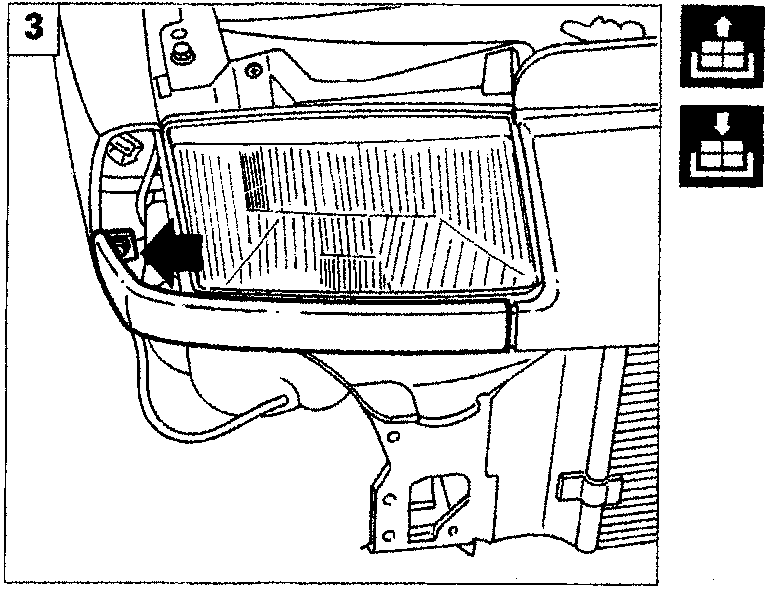 Diagram showing the bonnet release cable and lock mechanism in the engine compartment with an arrow pointing to a bolt