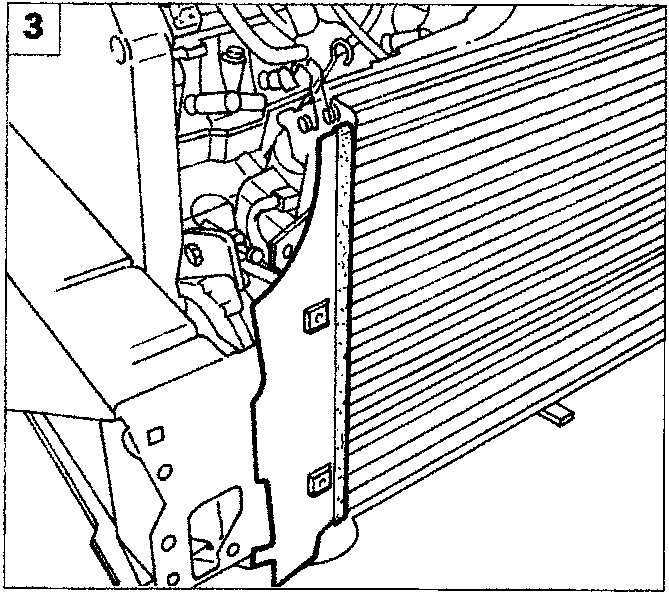 Close-up detail of the condenser edge and its mounting point