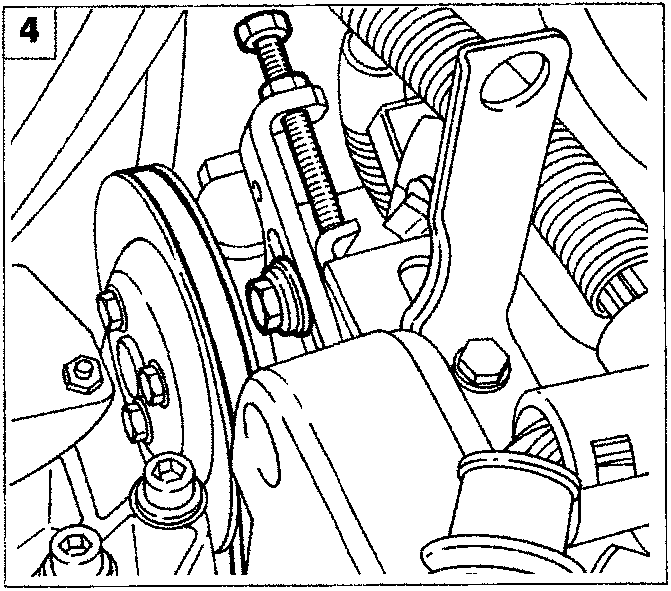 Diagram showing a flexible hose connection with arrows pointing to fixing points, caption P4B11AX04