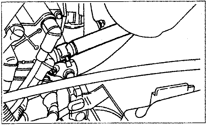 Diagram showing the coolant supply pipe connection to the heater