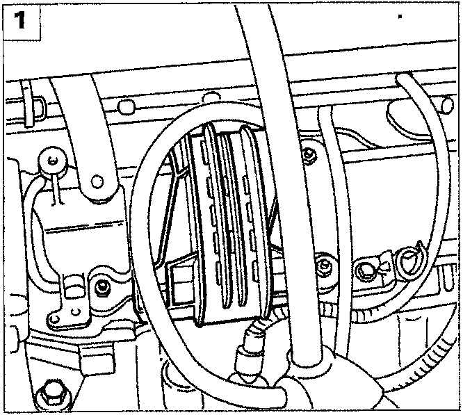 Diagram showing the pipe guide area on the engine assembly